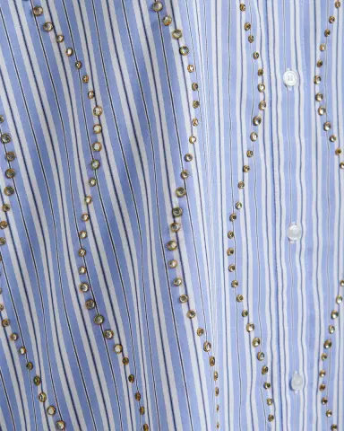 Essentiel Antwerp Studded Pinstripe Cotton Shirt | Thumbnail 4 Essentiel Antwerp Studded Pinstripe Cotton Shirt | Thumbnail 4