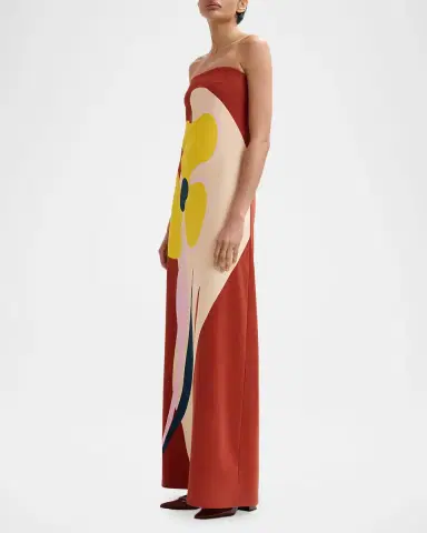 Essentiel Antwerp Printed Strapless Maxi Dress | Thumbnail 3