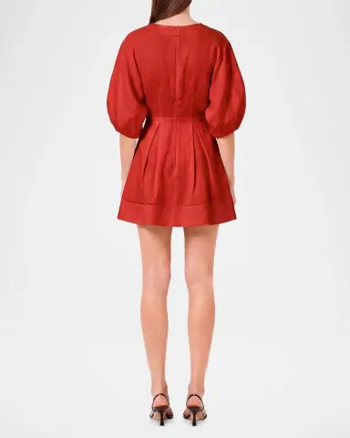 NICHOLAS Josefa Pleated Lace-Inset Mini Dress | Thumbnail 2