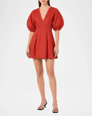 NICHOLAS Josefa Pleated Lace-Inset Mini Dress | Thumbnail 3