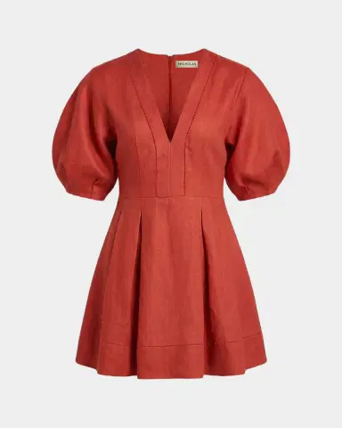 NICHOLAS Josefa Pleated Lace-Inset Mini Dress | Thumbnail 5