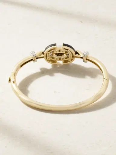 DAVID WEBB Unity 18-karat Gold And Platinum, Diamond And Enamel Bracelet | Thumbnail 3
