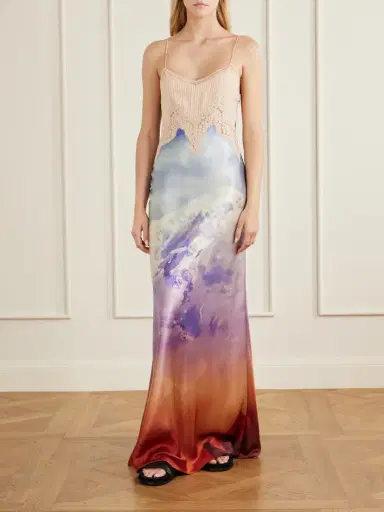 Gabriela Hearst Adolphine Printed Lace-trimmed Silk-satin Maxi Dress | Thumbnail 2