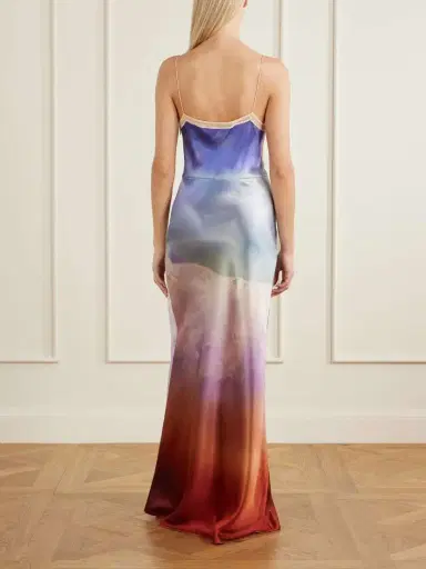 Gabriela Hearst Adolphine Printed Lace-trimmed Silk-satin Maxi Dress | Thumbnail 3