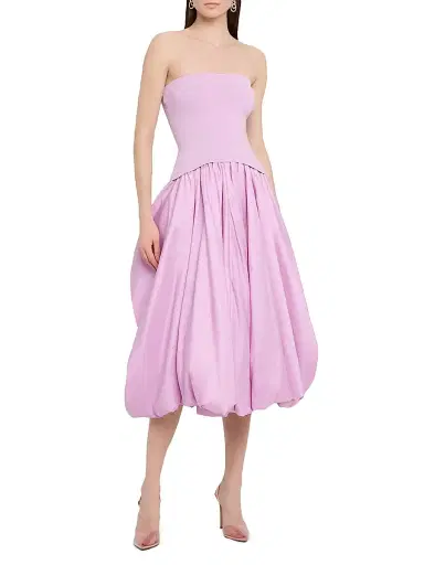 SIMKHAI Women's Izzy Strapless Pickup Midi-Dress - Light Purple | Thumbnail 3
