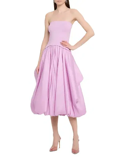 SIMKHAI Women's Izzy Strapless Pickup Midi-Dress - Light Purple | Thumbnail 4