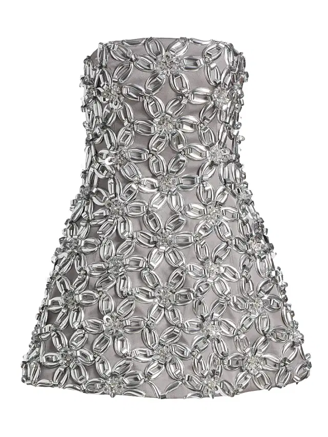 SIMKHAI Women's Vandelia Embellished Strapless Minidress - Slate Gray