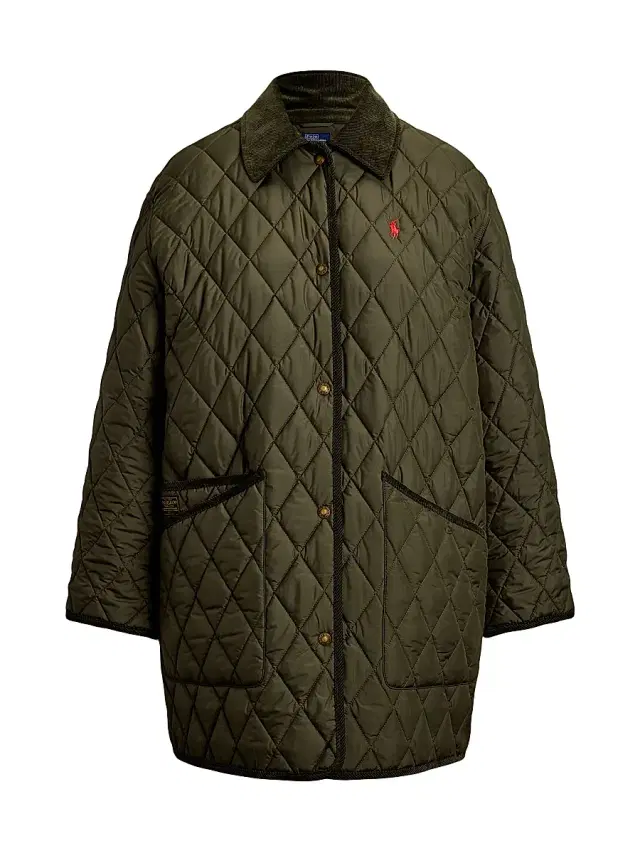 Women's Oversized Quilted Barn Jacket - Ranger Green