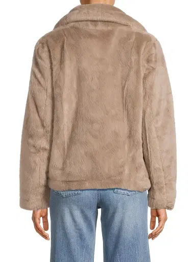 Sam Edelman Women's Faux-Fur Short Coat - Sepia Taupe - Size XXS | Thumbnail 5