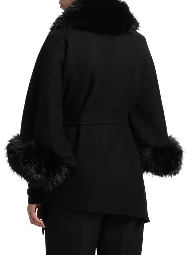 Alice + Olivia Women's Joanne Faux-Fur Trim Wool Sweater Coat | Thumbnail 5