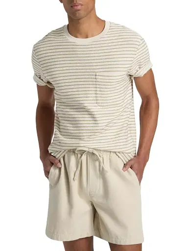 Frame Men's Striped Ribbed Cotton T-Shirt | Thumbnail 3 Frame Men's Striped Ribbed Cotton T-Shirt | Thumbnail 3