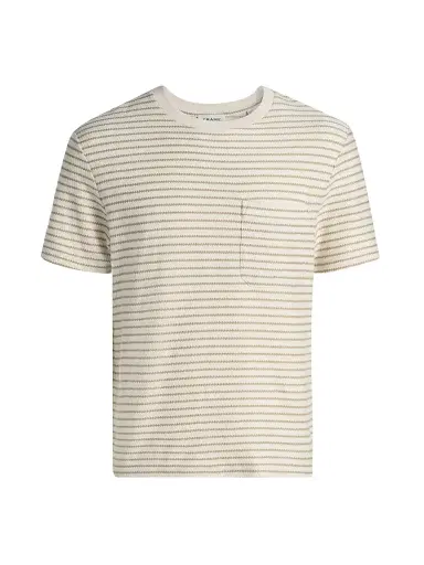 Frame Men's Striped Ribbed Cotton T-Shirt | Thumbnail 1 Frame Men's Striped Ribbed Cotton T-Shirt | Thumbnail 1
