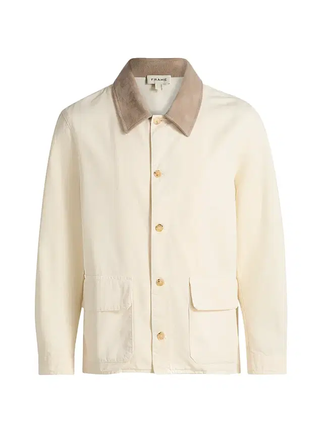 FRAME Men's Canvas Barn Jacket - Off White