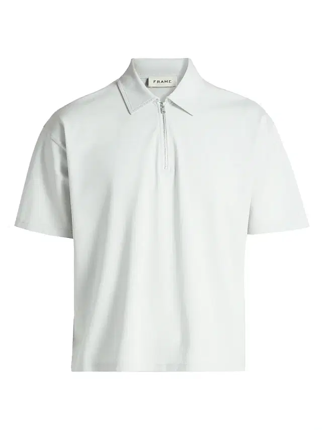 Men's Pique Half-Zip Polo Shirt - Pale Blue