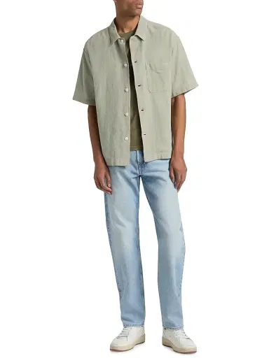 Frame Men's Open Weave Short-Sleeve Shirt - Moss Green - Size XXL | Thumbnail 2 Frame Men's Open Weave Short-Sleeve Shirt - Moss Green - Size XXL | Thumbnail 2