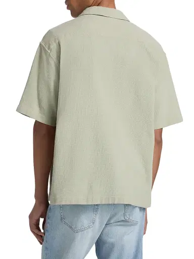 Frame Men's Open Weave Short-Sleeve Shirt - Moss Green - Size XXL | Thumbnail 5 Frame Men's Open Weave Short-Sleeve Shirt - Moss Green - Size XXL | Thumbnail 5