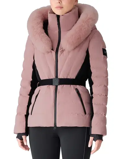 Mackage Women's Elita Belted Down Ski Jacket - Blush - Size XL | Thumbnail 1 Mackage Women's Elita Belted Down Ski Jacket - Blush - Size XL | Thumbnail 1