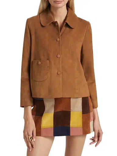 Ba&sh Women's Milos Leather Jacket - Camel - Size XL | Thumbnail 3