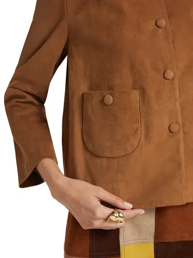 Ba&sh Women's Milos Leather Jacket - Camel - Size XL | Thumbnail 6