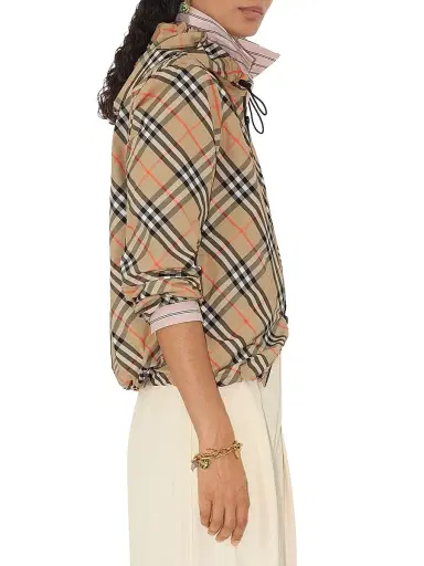 Burberry Women's Check Hooded Jacket - Sand Ip Check - Size XL | Thumbnail 4 Burberry Women's Check Hooded Jacket - Sand Ip Check - Size XL | Thumbnail 4
