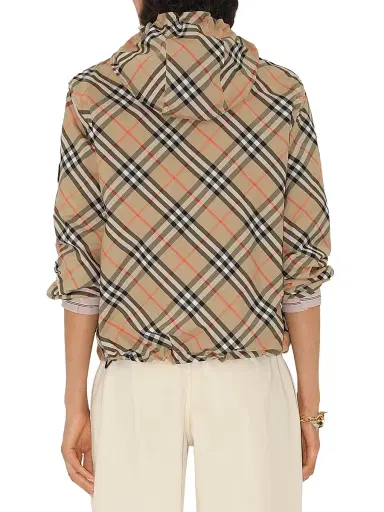 Burberry Women's Check Hooded Jacket - Sand Ip Check - Size XL | Thumbnail 5 Burberry Women's Check Hooded Jacket - Sand Ip Check - Size XL | Thumbnail 5