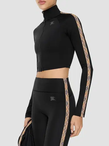 Burberry Women's Astrid Stretch-Nylon Crop Track Jacket - Black - Size XXL | Thumbnail 2 Burberry Women's Astrid Stretch-Nylon Crop Track Jacket - Black - Size XXL | Thumbnail 2