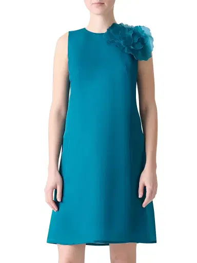 Akris Women's Organza Anemone Silk Minidress - Laguna Blue | Thumbnail 2