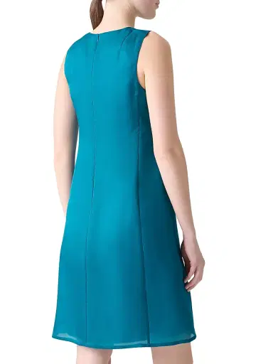 Akris Women's Organza Anemone Silk Minidress - Laguna Blue | Thumbnail 4
