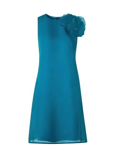 Akris Women's Organza Anemone Silk Minidress - Laguna Blue | Thumbnail 1