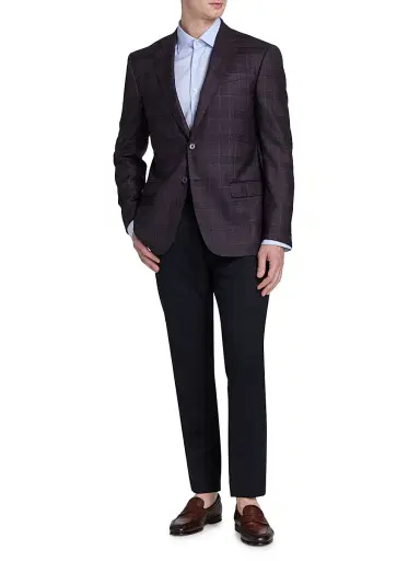 Emporio Armani Men's Plaid Wool Sport Coat | Thumbnail 2 Emporio Armani Men's Plaid Wool Sport Coat | Thumbnail 2
