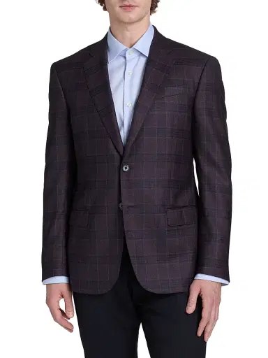 Emporio Armani Men's Plaid Wool Sport Coat | Thumbnail 3 Emporio Armani Men's Plaid Wool Sport Coat | Thumbnail 3
