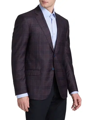 Emporio Armani Men's Plaid Wool Sport Coat | Thumbnail 4 Emporio Armani Men's Plaid Wool Sport Coat | Thumbnail 4