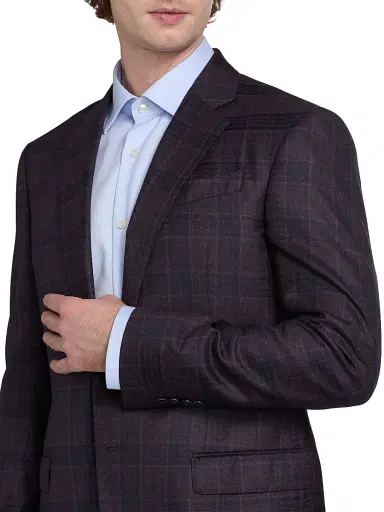 Emporio Armani Men's Plaid Wool Sport Coat | Thumbnail 6 Emporio Armani Men's Plaid Wool Sport Coat | Thumbnail 6