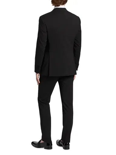Emporio Armani Men's Satin-Lapel Wool Tuxedo - Black Beauty | Thumbnail 5