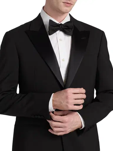 Emporio Armani Men's Satin-Lapel Wool Tuxedo - Black Beauty | Thumbnail 6