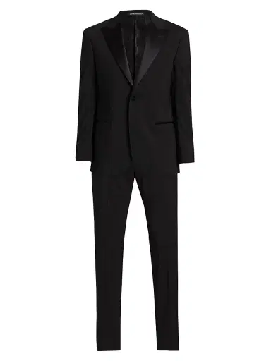 Emporio Armani Men's Satin-Lapel Wool Tuxedo - Black Beauty | Thumbnail 1