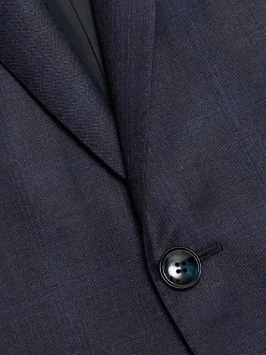 Giorgio Armani Men's Windowpane Plaid Wool-Silk Suit - Dark Blue | Thumbnail 7