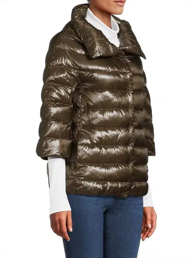 Herno Women's Iconico Aminta Cocoon Down Puffer Coat - Olive Green | Thumbnail 4 Herno Women's Iconico Aminta Cocoon Down Puffer Coat - Olive Green | Thumbnail 4