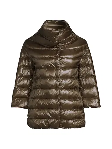 Herno Women's Iconico Aminta Cocoon Down Puffer Coat - Olive Green | Thumbnail 1 Herno Women's Iconico Aminta Cocoon Down Puffer Coat - Olive Green | Thumbnail 1