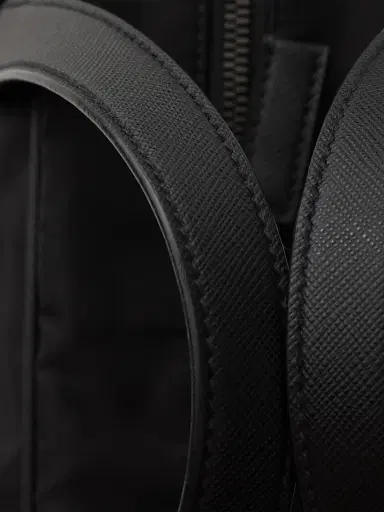 Prada Men's Re-Nylon and Saffiano Leather Work Bag - Black | Thumbnail 7