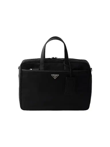 Prada Men's Re-Nylon and Saffiano Leather Work Bag - Black | Thumbnail 1