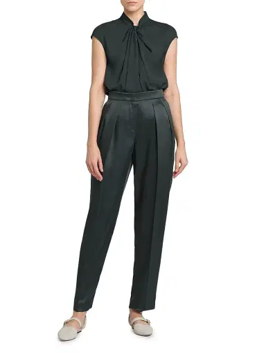 Giorgio Armani Women's Double Georgette Washed Silk Shirt - Black Forest - Size 14 | Thumbnail 2 Giorgio Armani Women's Double Georgette Washed Silk Shirt - Black Forest - Size 14 | Thumbnail 2