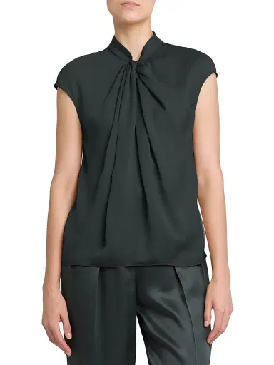 Giorgio Armani Women's Double Georgette Washed Silk Shirt - Black Forest - Size 14 | Thumbnail 3 Giorgio Armani Women's Double Georgette Washed Silk Shirt - Black Forest - Size 14 | Thumbnail 3