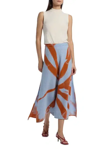 The Elder Statesman Women's Mythic Dyed Cashmere Midi-Skirt - Ice Persimmon | Thumbnail 2