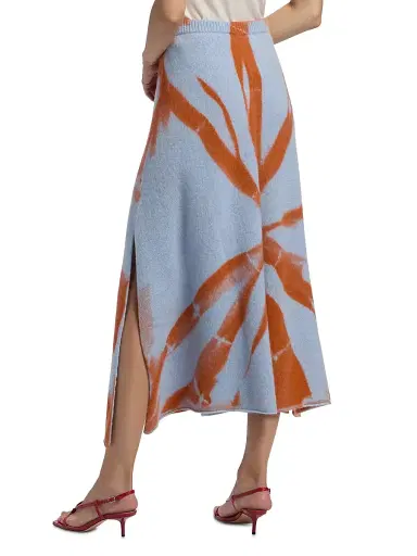The Elder Statesman Women's Mythic Dyed Cashmere Midi-Skirt - Ice Persimmon | Thumbnail 5