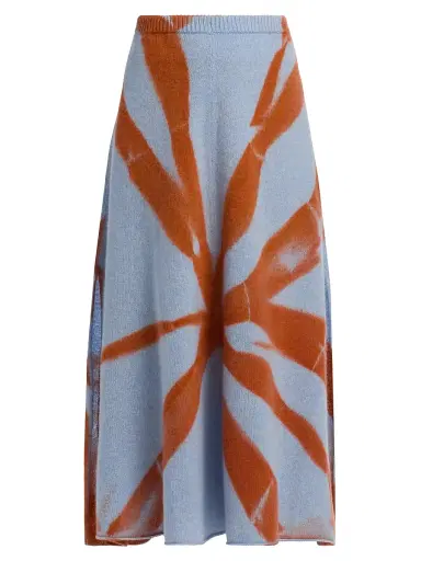 The Elder Statesman Women's Mythic Dyed Cashmere Midi-Skirt - Ice Persimmon | Thumbnail 1