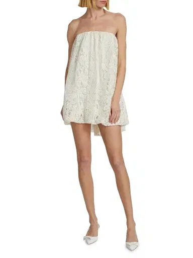 ALEJANDRA ALONSO ROJAS Women's Floral Lace Bubble Minidress | Thumbnail 2