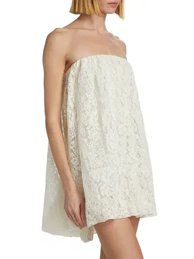ALEJANDRA ALONSO ROJAS Women's Floral Lace Bubble Minidress | Thumbnail 4