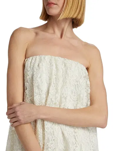 ALEJANDRA ALONSO ROJAS Women's Floral Lace Bubble Minidress | Thumbnail 6