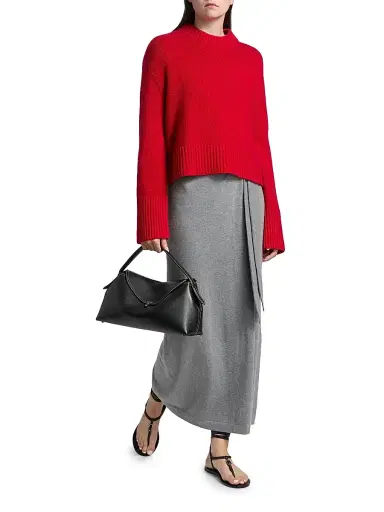 Lisa Yang Women's Sony Drop-Shoulder Cashmere Sweater - Goji Berry | Thumbnail 2